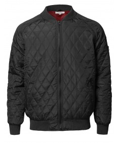 Men's Casual Basic Quilted Bomber Jacket