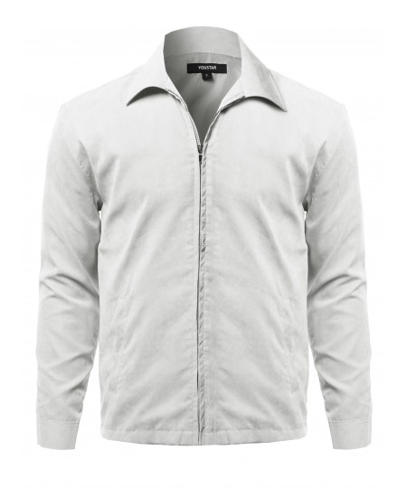 Men's Solid Classic Golf Long Sleeves Zipper Closure Thin Layer Jacket