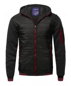 Men's Men's Solid Quilted Bomber Jacket