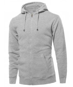 Men's Solid Dry Fit Zip Up Hoodie