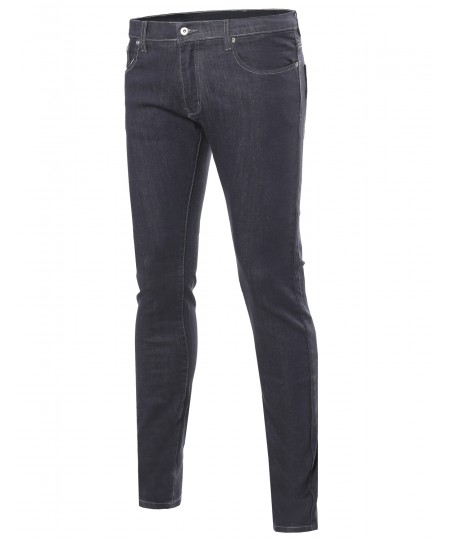 Men's Casual Stretch Pockets Skinny Fit Jeans