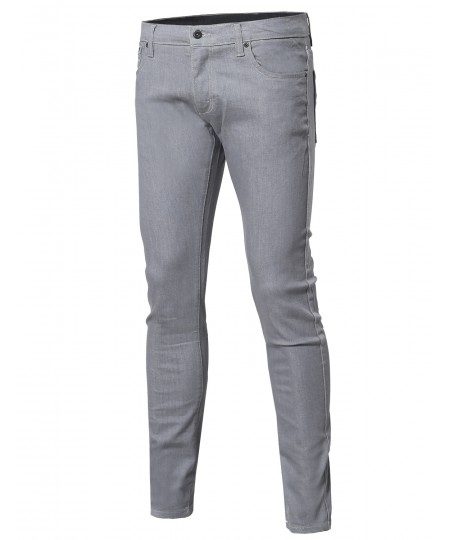 Men's Casual Stretch Pockets Skinny Fit Jeans