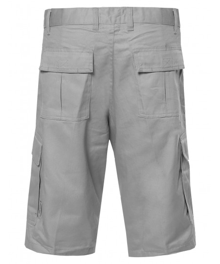 Men's 100% Cotton Casual Cargo Shorts