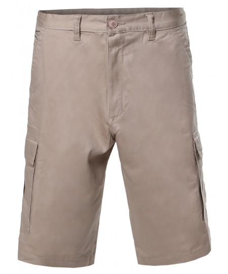 Men's 100% Cotton Casual Cargo Shorts