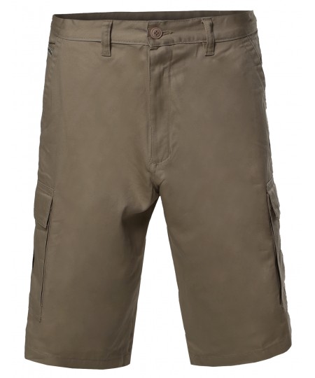 Men's 100% Cotton Casual Cargo Shorts