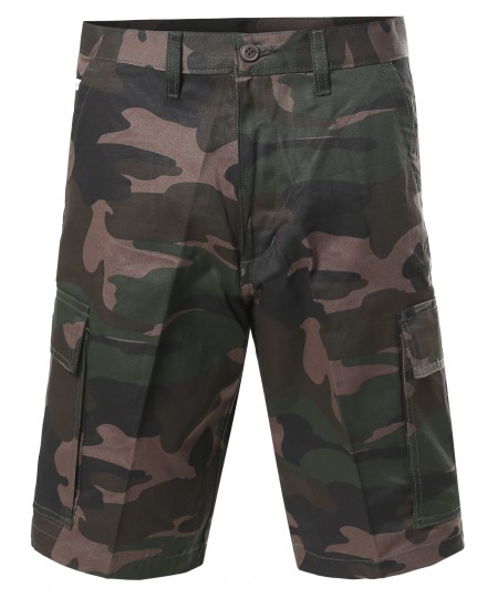 Men's 100% Cotton Casual Cargo Shorts