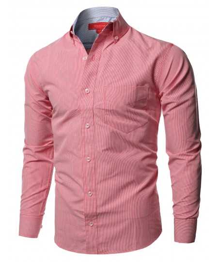 Men's Cotton Based Casual Formal Stylish Long Sleeves Button Down Shirt