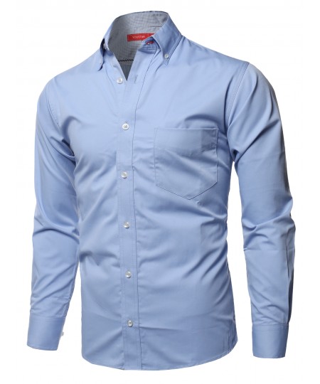 Men's Cotton Based Casual Formal Stylish Long Sleeves Button Down Shirt