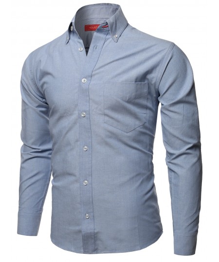 Men's Cotton Based Casual Formal Stylish Long Sleeves Button Down Shirt