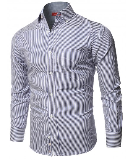 Men's Cotton Based Casual Formal Stylish Long Sleeves Button Down Shirt