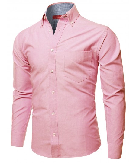 Men's Cotton Based Casual Formal Stylish Long Sleeves Button Down Shirt