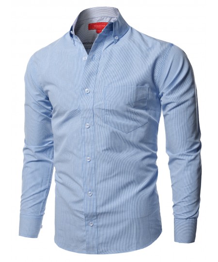 Men's Cotton Based Casual Formal Stylish Long Sleeves Button Down Shirt