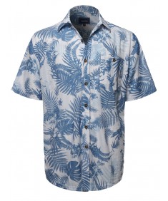 Men's Casual Hawaiian Print  Short Sleeve Button Down Shirts