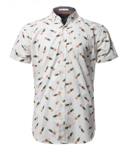 Men's Casual Tropical Beach Floral Print Hawaiian Shirts