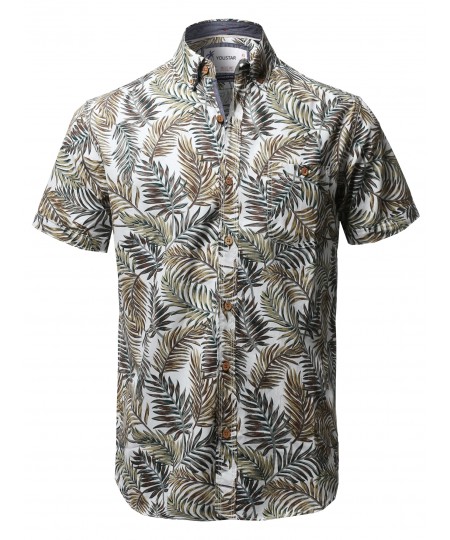 Men's Casual Tropical Beach Floral Print Hawaiian Shirts