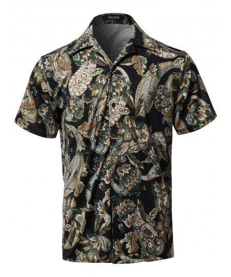 Men's Casual Printed Hawaiian Style Short Sleeves Shirt