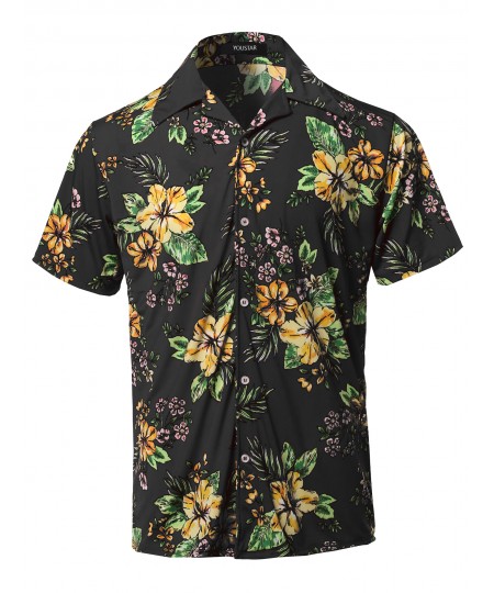 Men's Casual Printed Hawaiian Style Short Sleeves Shirt