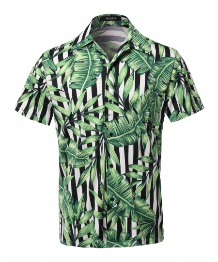 Men's Casual Printed Hawaiian Style Short Sleeves Shirt