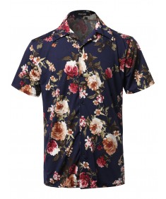 Men's Casual Printed Hawaiian Style Short Sleeves Shirt