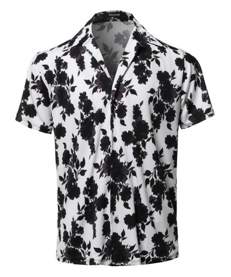 Men's Casual Printed Hawaiian Style Short Sleeves Shirt