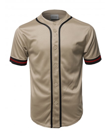 Men's Casual Hipster Short Sleeves Baseball Inspired Jersey Top