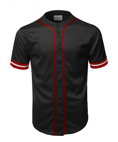 Men's Casual Hipster Short Sleeves Baseball Inspired Jersey Top