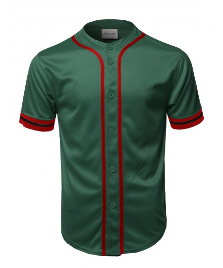 Men's Casual Hipster Short Sleeves Baseball Inspired Jersey Top