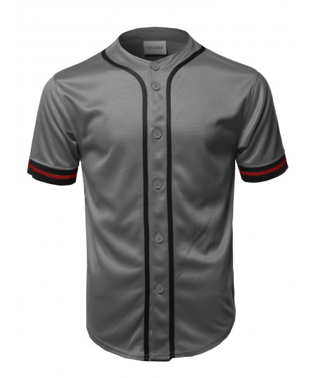 Men's Casual Hipster Short Sleeves Baseball Inspired Jersey Top