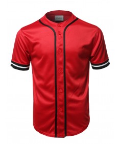 Men's Casual Hipster Short Sleeves Baseball Inspired Jersey Top
