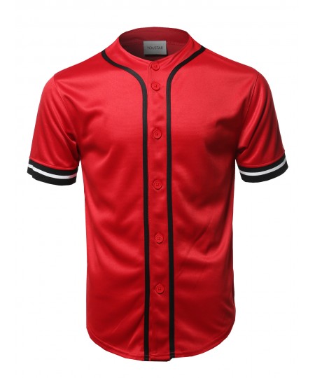 Men's Casual Hipster Short Sleeves Baseball Inspired Jersey Top