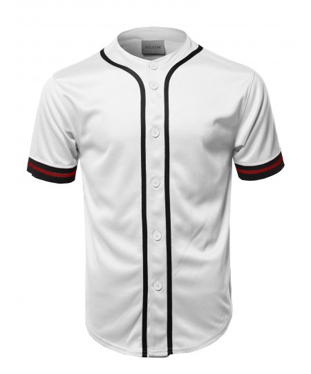 Men's Casual Hipster Short Sleeves Baseball Inspired Jersey Top