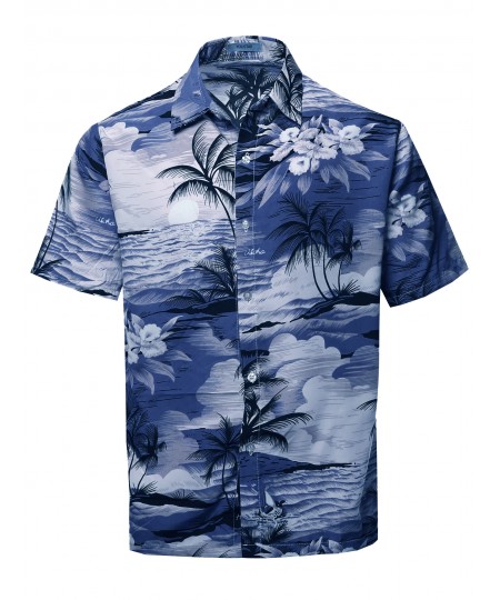 Men's Casual Hawaiian Short Sleeve Button Down Shirts