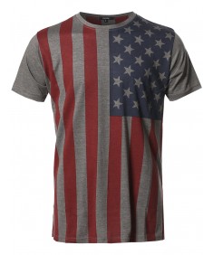 Men's American Flag Patriotic Short Sleeves Top