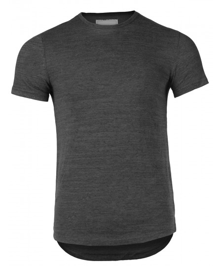 Men's Basic Breathable Stretch Short Sleeve Crewneck Knit T-shirt Top