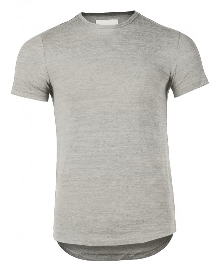 Men's Basic Breathable Stretch Short Sleeve Crewneck Knit T-shirt Top