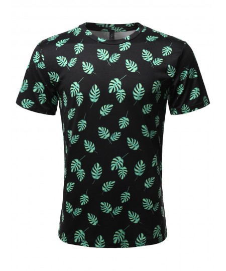 Men's Sublimation Print Short Sleeves Crew Neck Tee