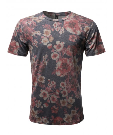 Men's Sublimation Print Short Sleeves Crew Neck Tee