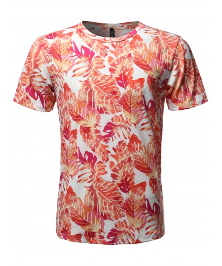 Men's Sublimation Print Short Sleeves Crew Neck Tee