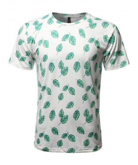 Men's Sublimation Print Short Sleeves Crew Neck Tee