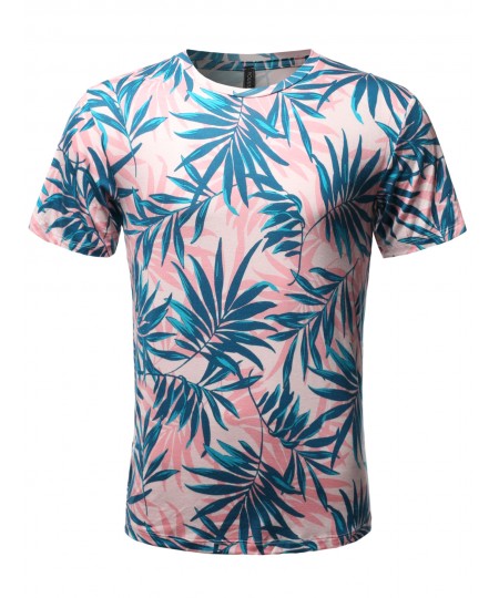 Men's Sublimation Print Short Sleeves Crew Neck Tee