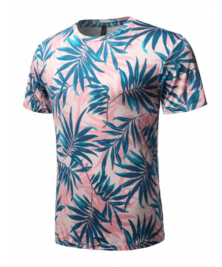 Men's Sublimation Print Short Sleeves Crew Neck Tee