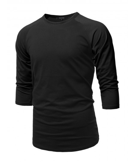 Men's Casual 3/4 Raglan Sleeve Baseball Top