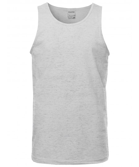 Men's Basic Solid Sleeveless Round Neck Tank Top Various Colors