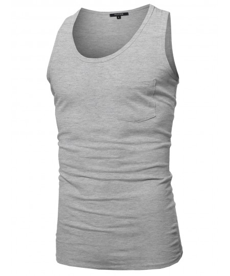 Men's Casual Chest Pocket Sleeveless Muscle Tank Top