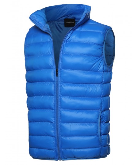 Men's Lightweight Packable Zip Puffy Outdoor Vest Jacket