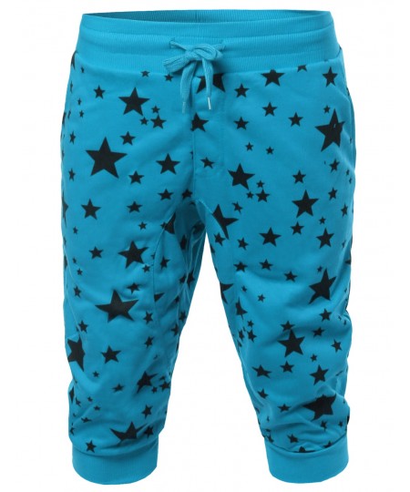 Men's New Stylish Super Comfortable Star Printed Jogger Harem Crop Pants