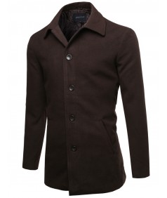 Men's Classic Modernized Long Sleeves Button Closure Coat