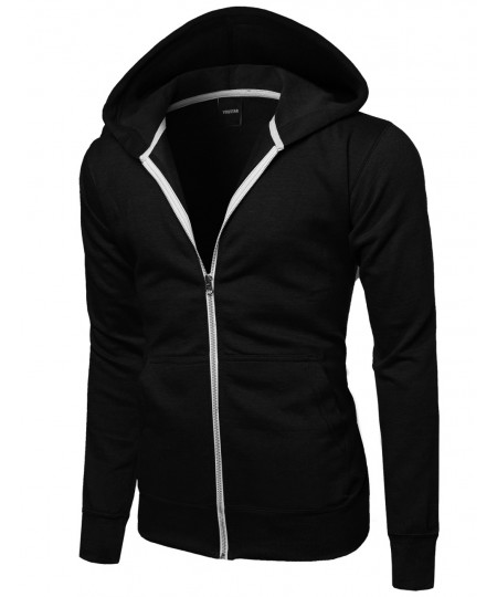 Men's Basic Solid Light Weight Hoodie Jackets