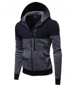 Men's Fine Quality Plush Fleece Lined Zip Up Hoodie Jacket