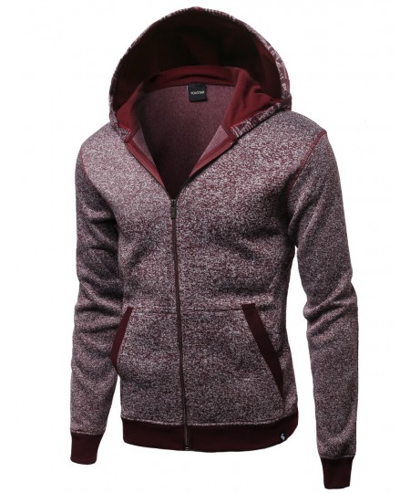 Men's Fine Quality Plush Fleece Lined Zip Up Hoodie Jacket